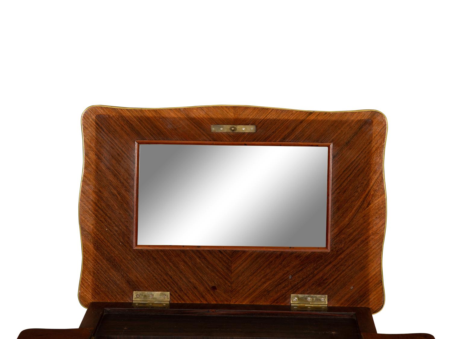 A Louis XV Style Gilt Metal Mounted Parquetry Dressing Table