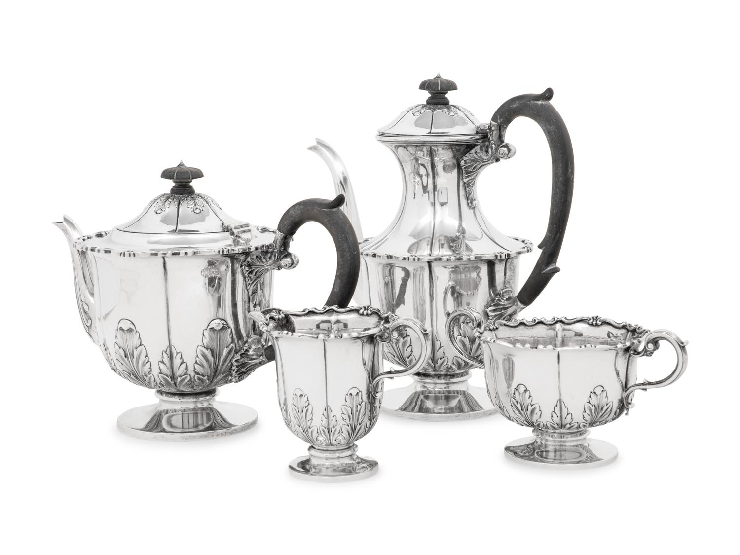 An English Silver Four-Piece Tea and Coffee Service