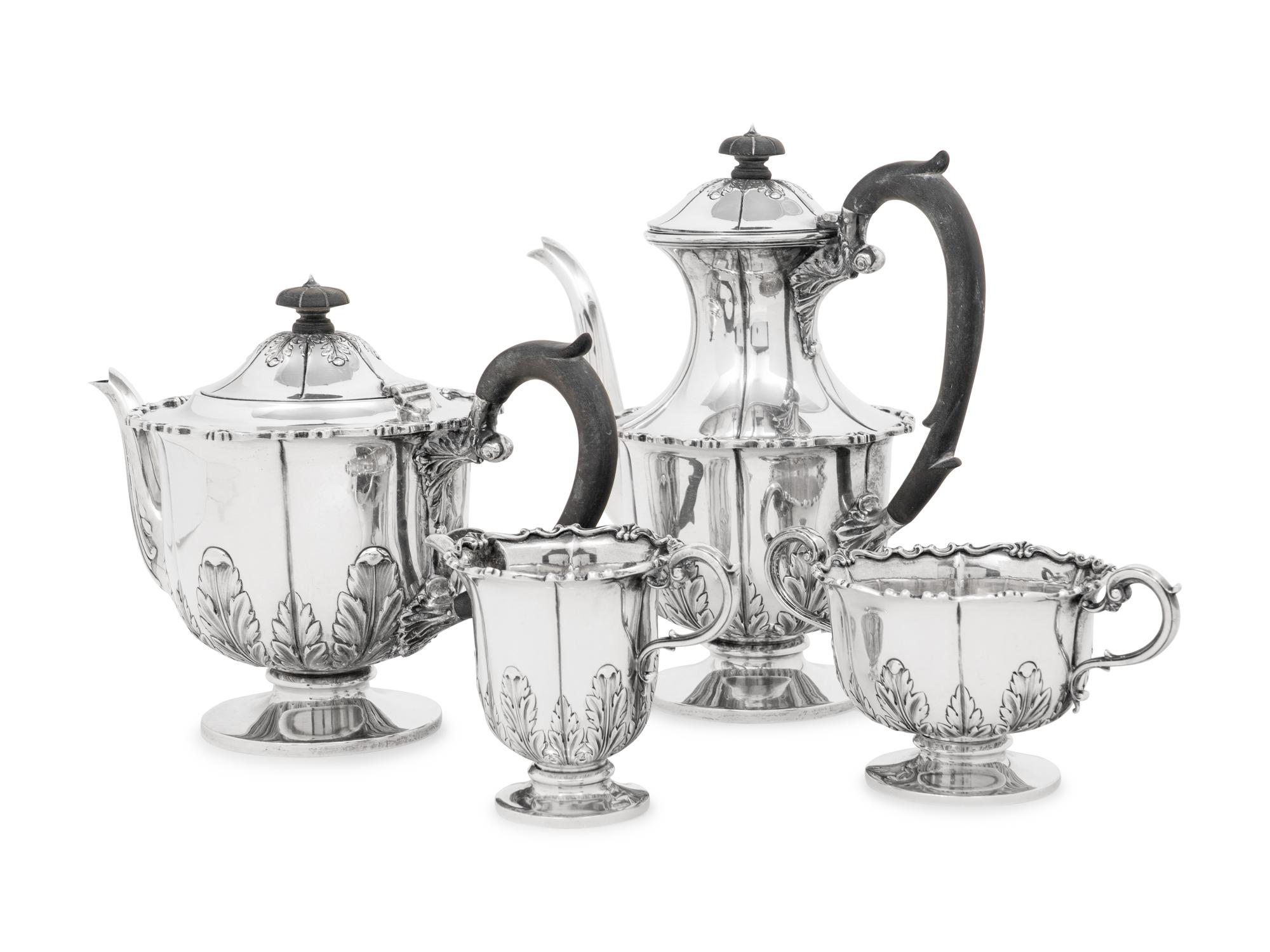 An English Silver Four-Piece Tea and Coffee Service