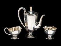 An Austrian Art Deco Silver Three-Piece Coffee Service