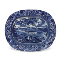 A Staffordshire Historical Blue "Fairmount Near Philadelphia" Platter