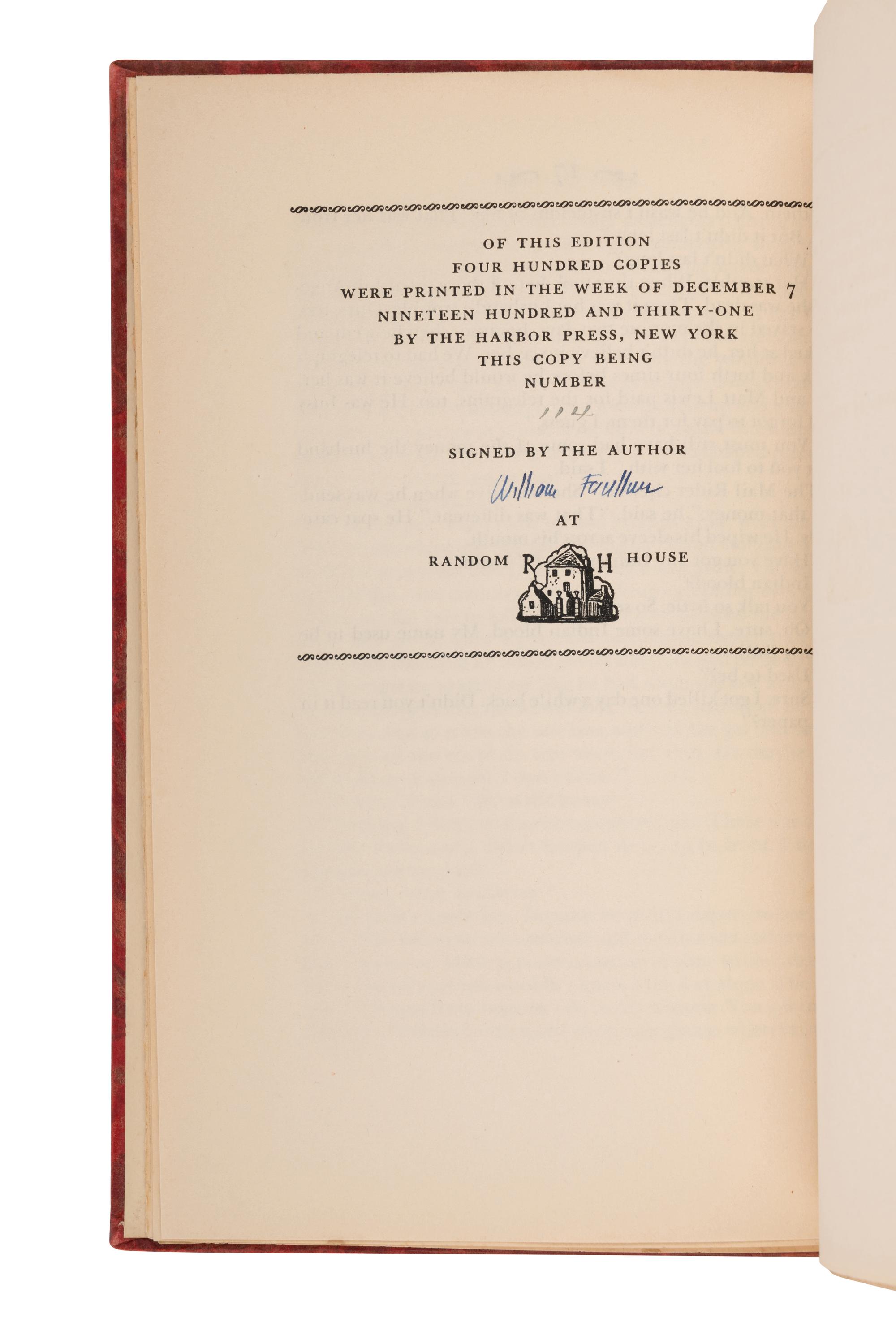FAULKNER, William (1897-1962). Idyll in the Desert . New York: Random House, 1931.