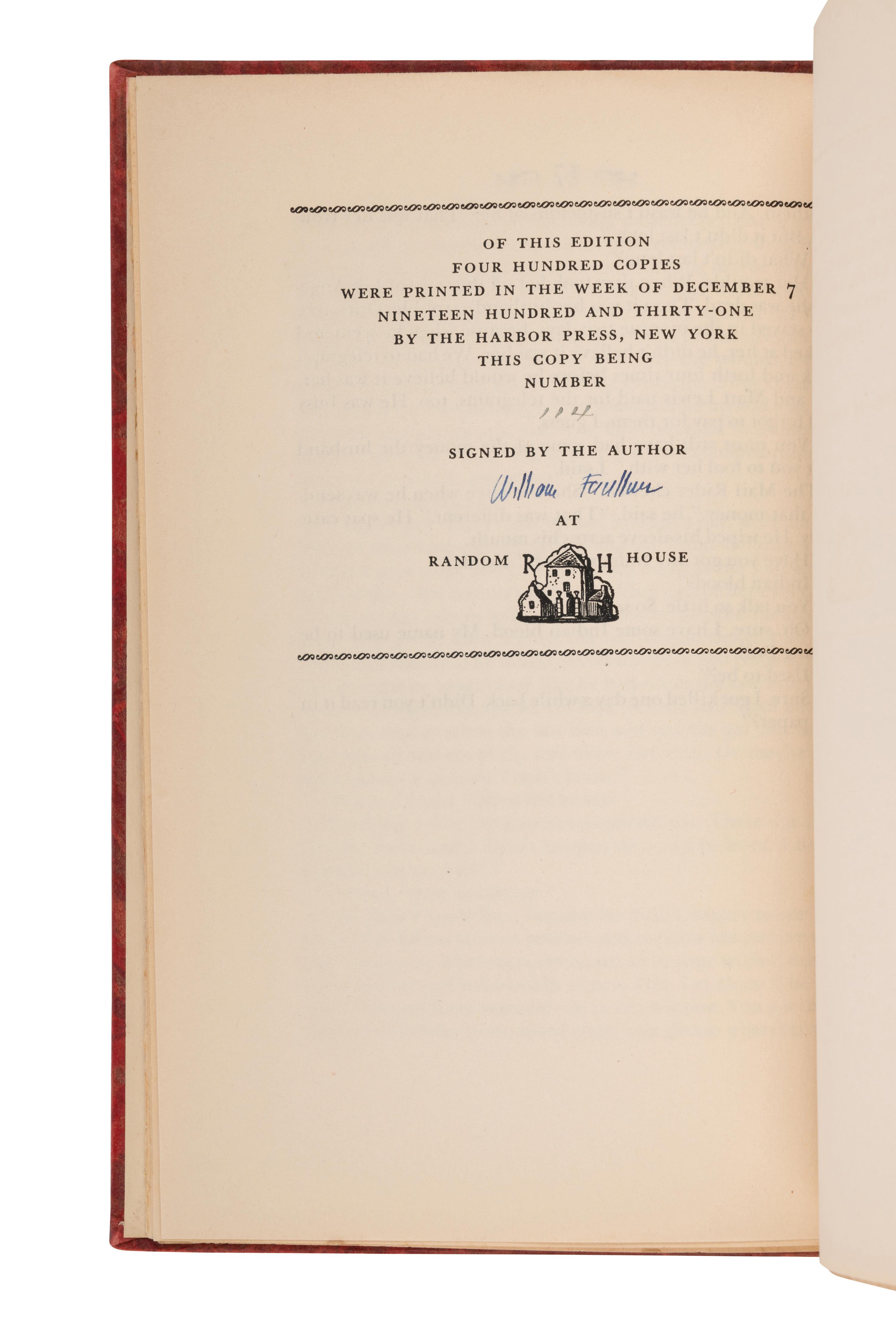 FAULKNER, William (1897-1962). Idyll in the Desert . New York: Random House, 1931.