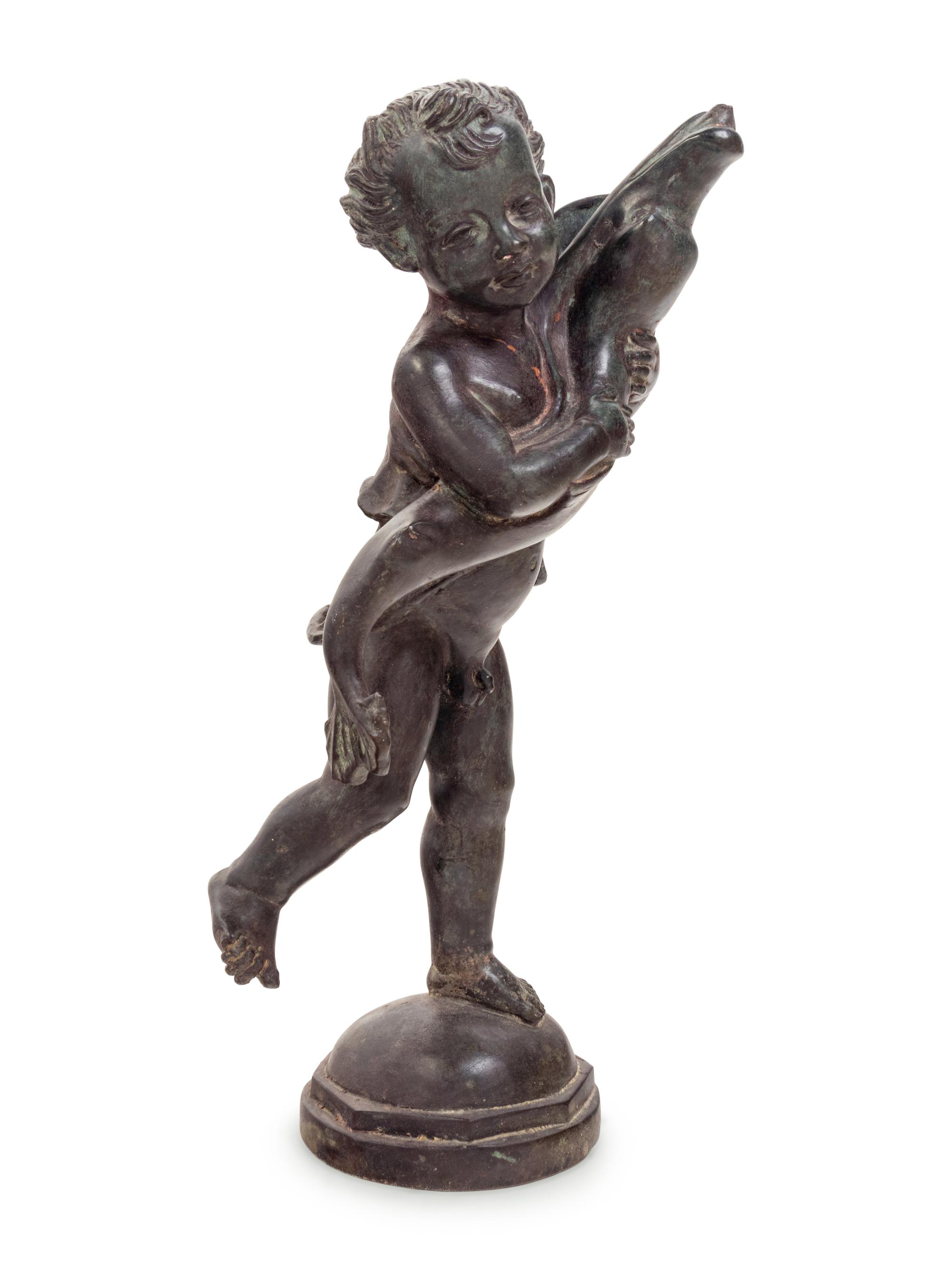 A Continental Bronze Figural Fountain