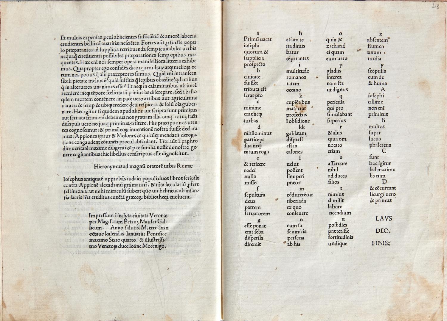 [Early Printing] [Incunable] (Josephus, Flavius). De antiquitate Judaica. De Bello Judaica