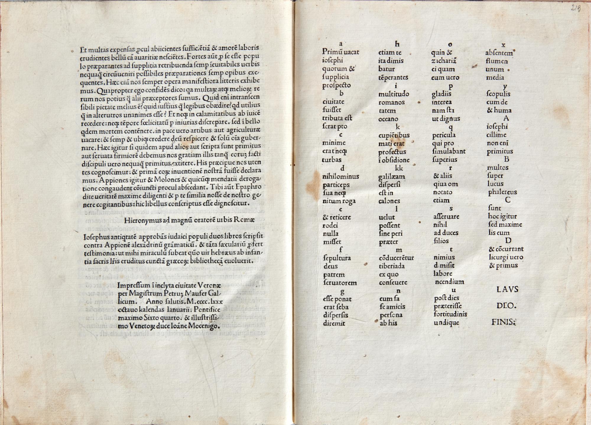 [Early Printing] [Incunable] (Josephus, Flavius). De antiquitate Judaica. De Bello Judaica