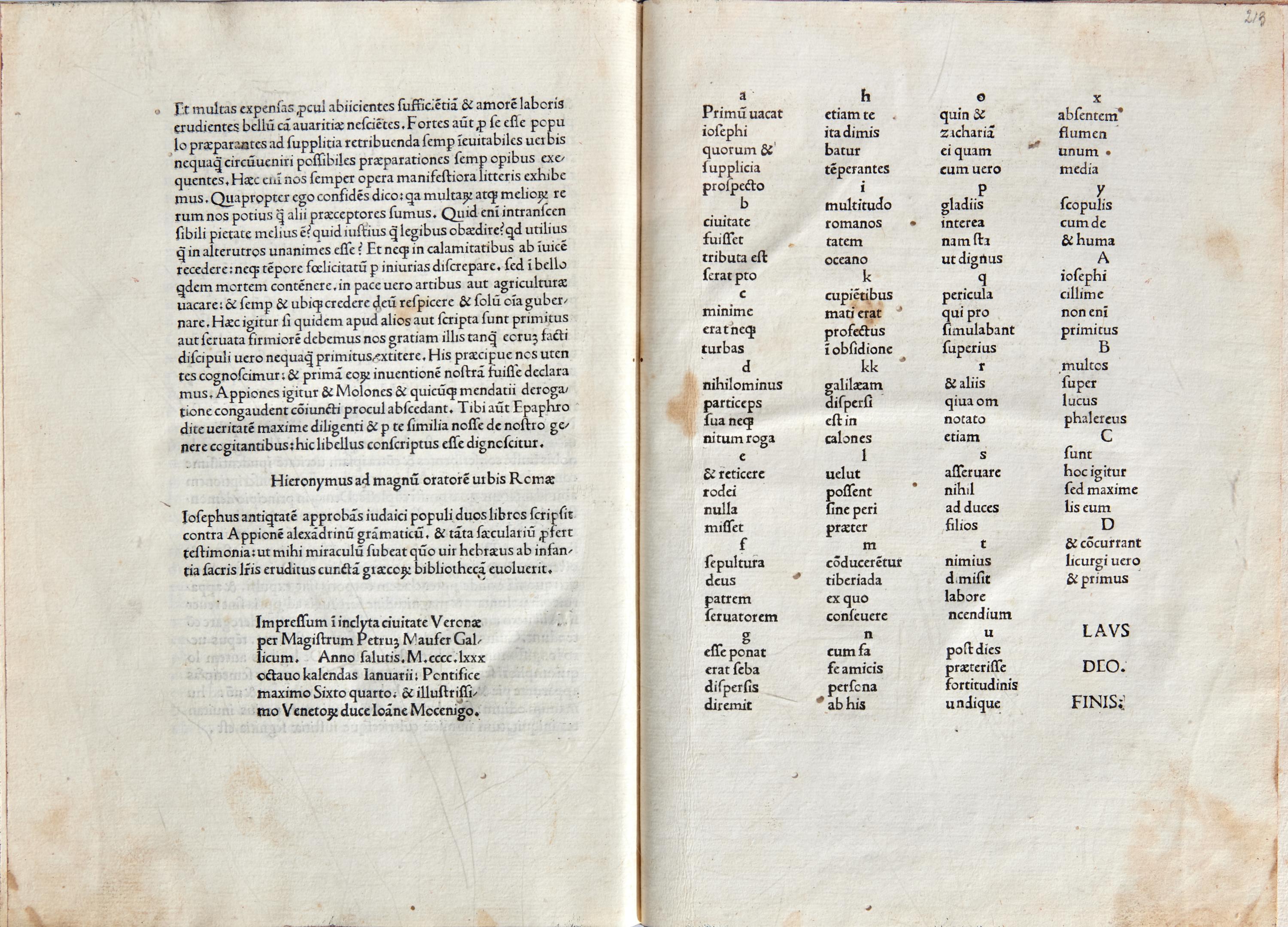 [Early Printing] [Incunable] (Josephus, Flavius). De antiquitate Judaica. De Bello Judaica