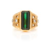 A Yellow Gold, Tourmaline and Diamond Ring, Eve Alfille, 8.40 dwts.