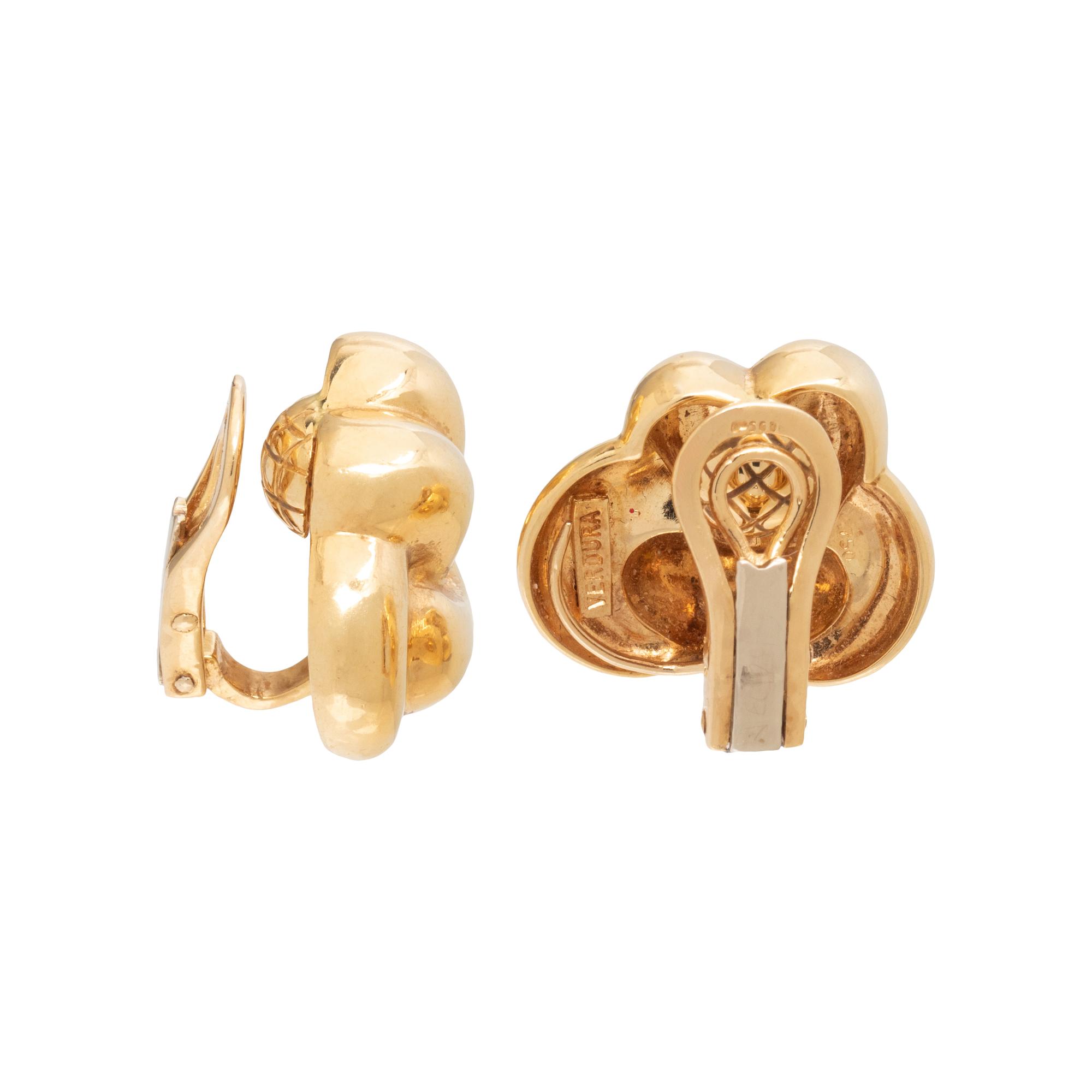 VERDURA, YELLOW GOLD KNOT CLIP EARRINGS