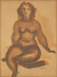 Chaim Gross (American, 1904-1991) — Seated Nude, 1950