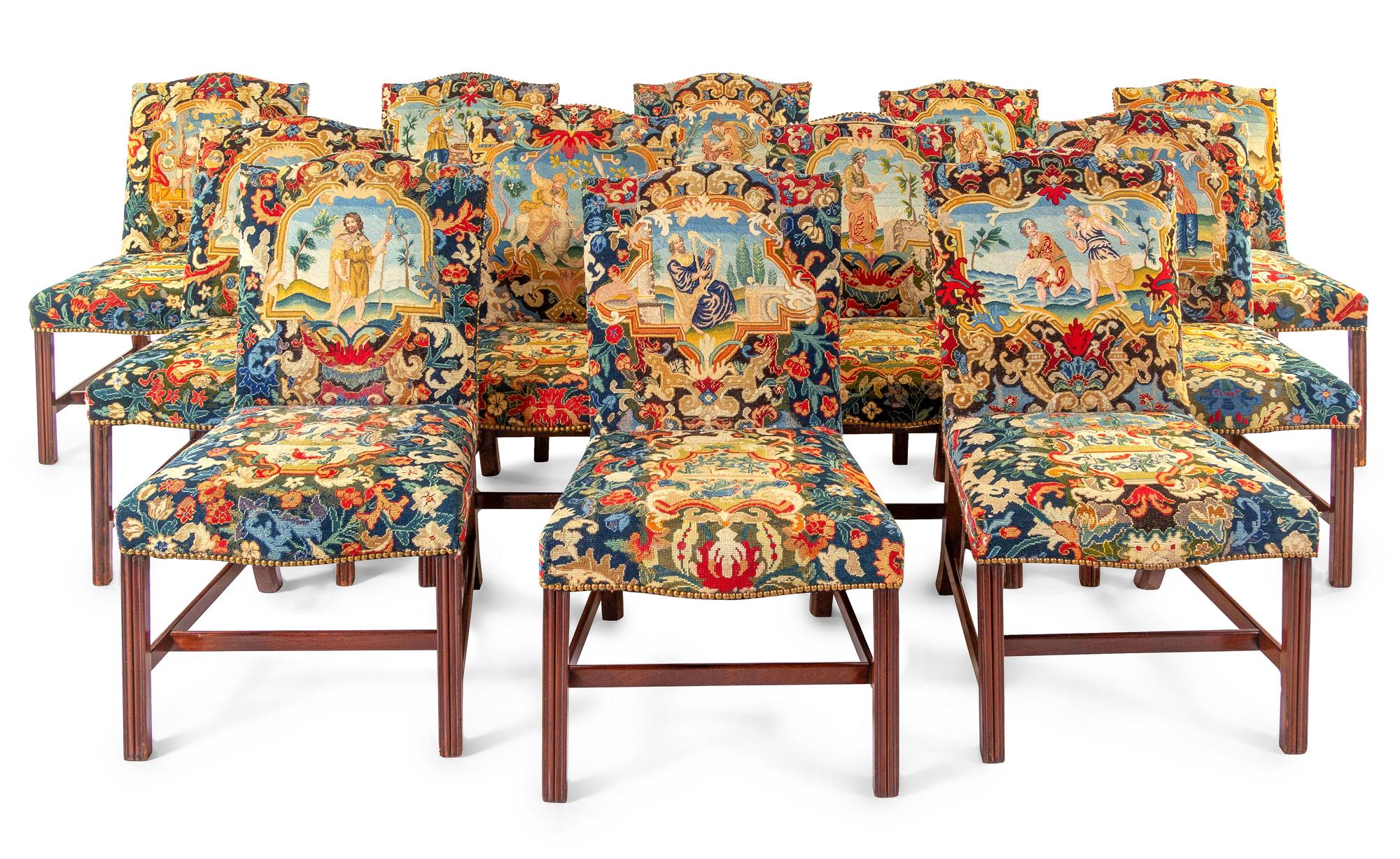 A Matched Set of Twelve George III Mahogany Dining Chairs