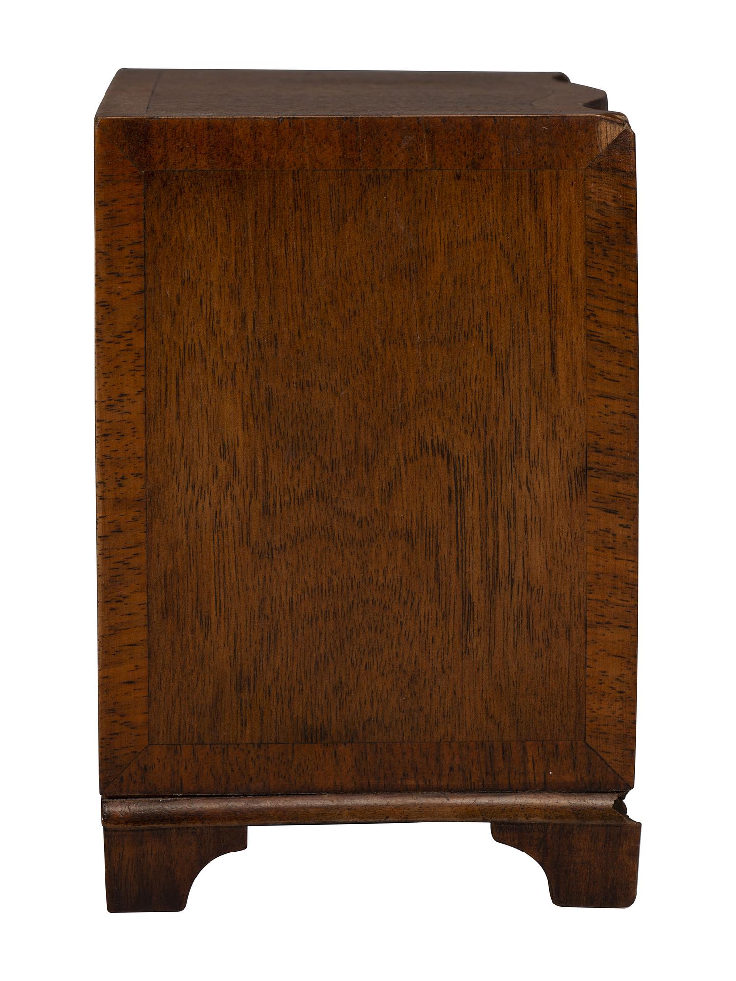 A Georgian-Style Serpentine Front Mahogany Jewelry Chest
