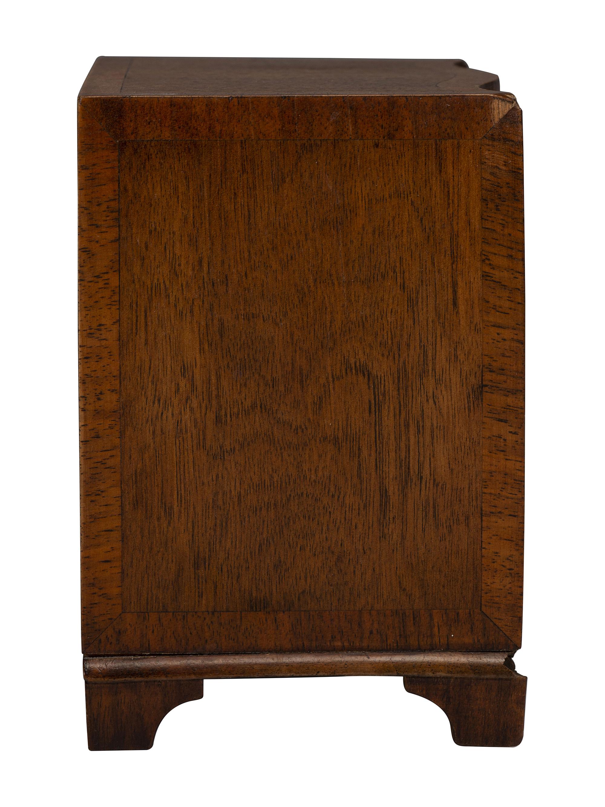 A Georgian-Style Serpentine Front Mahogany Jewelry Chest
