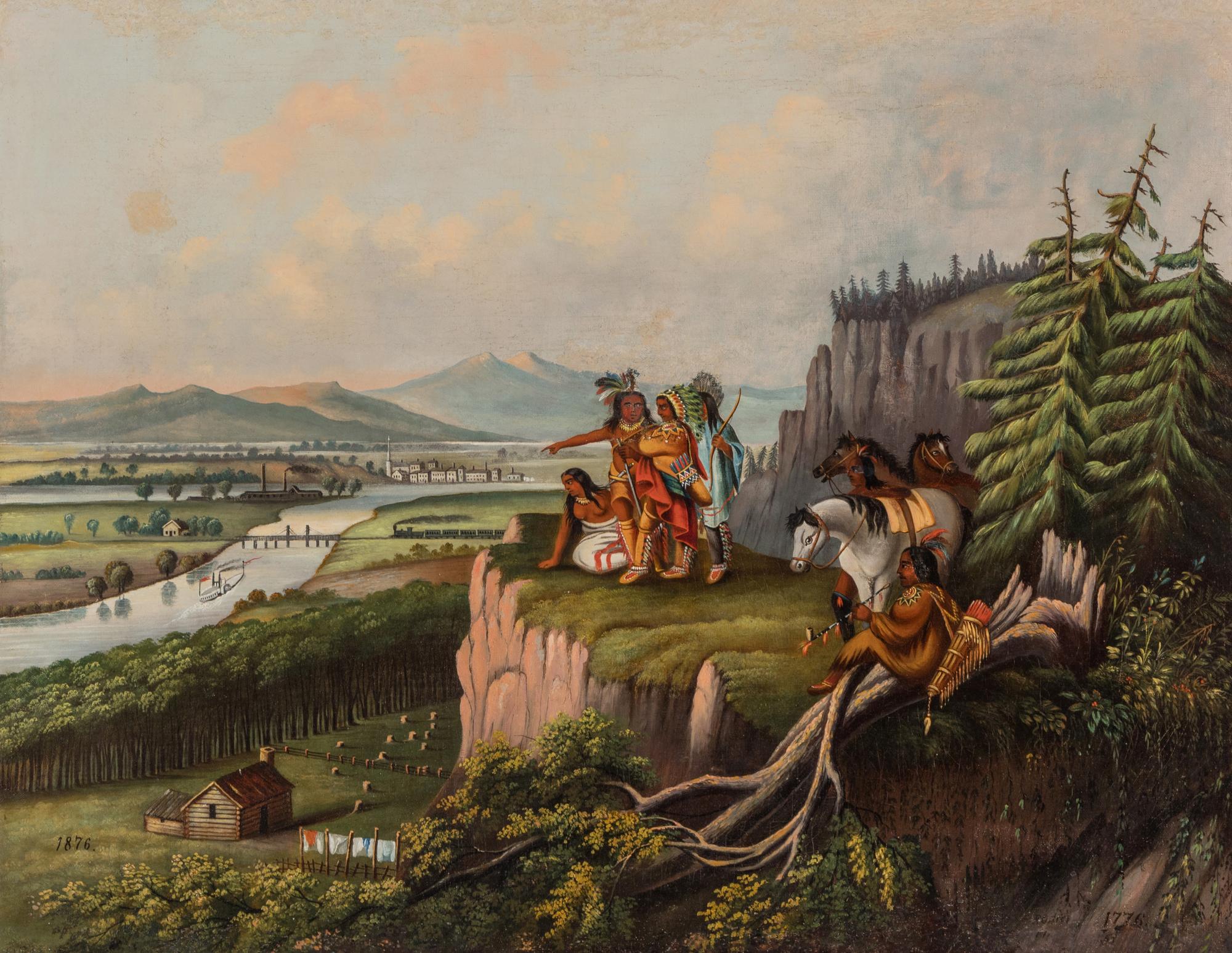 A. Rodier, After Colton's American Atlas, Native Americans Overlooking A Changing Landscape