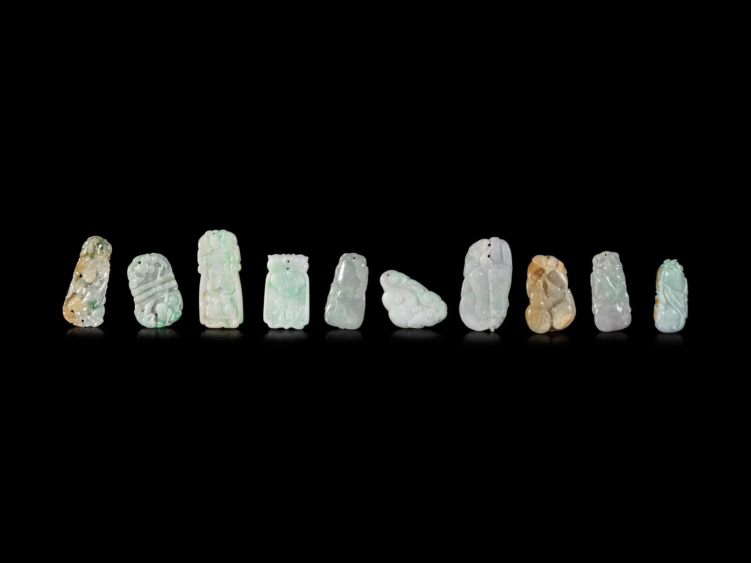 Twenty Chinese Jadeite Pendants