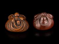 Two Japanese Carved Boxwood Netsuke