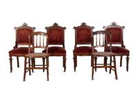 A Set of Four Victorian Walnut Side Chairs and a Pair of Classical Style Side Chairs