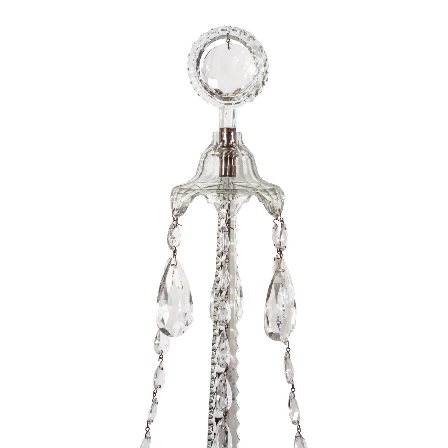 A Pair of Georgian Style Cut Glass Sconces