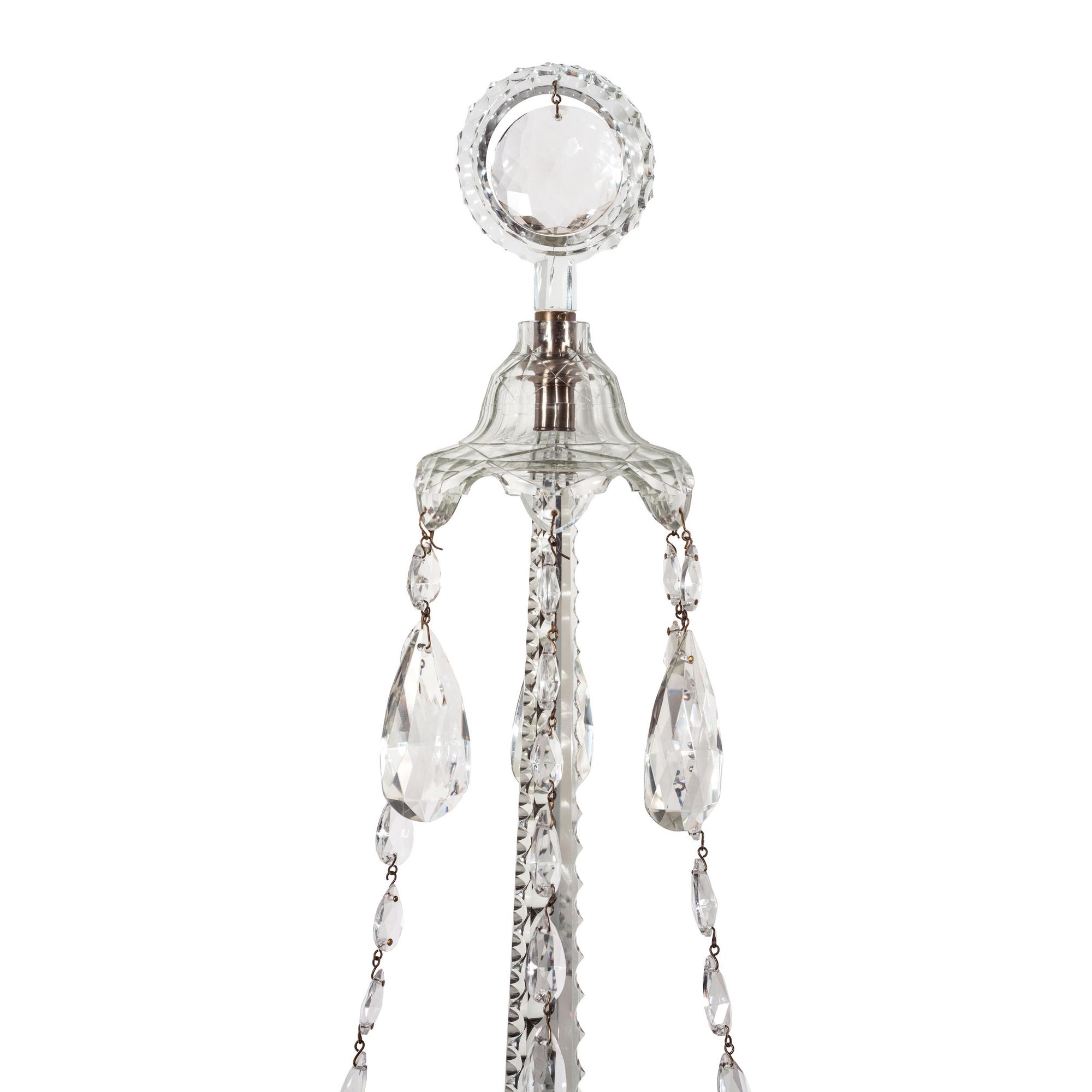 A Pair of Georgian Style Cut Glass Sconces