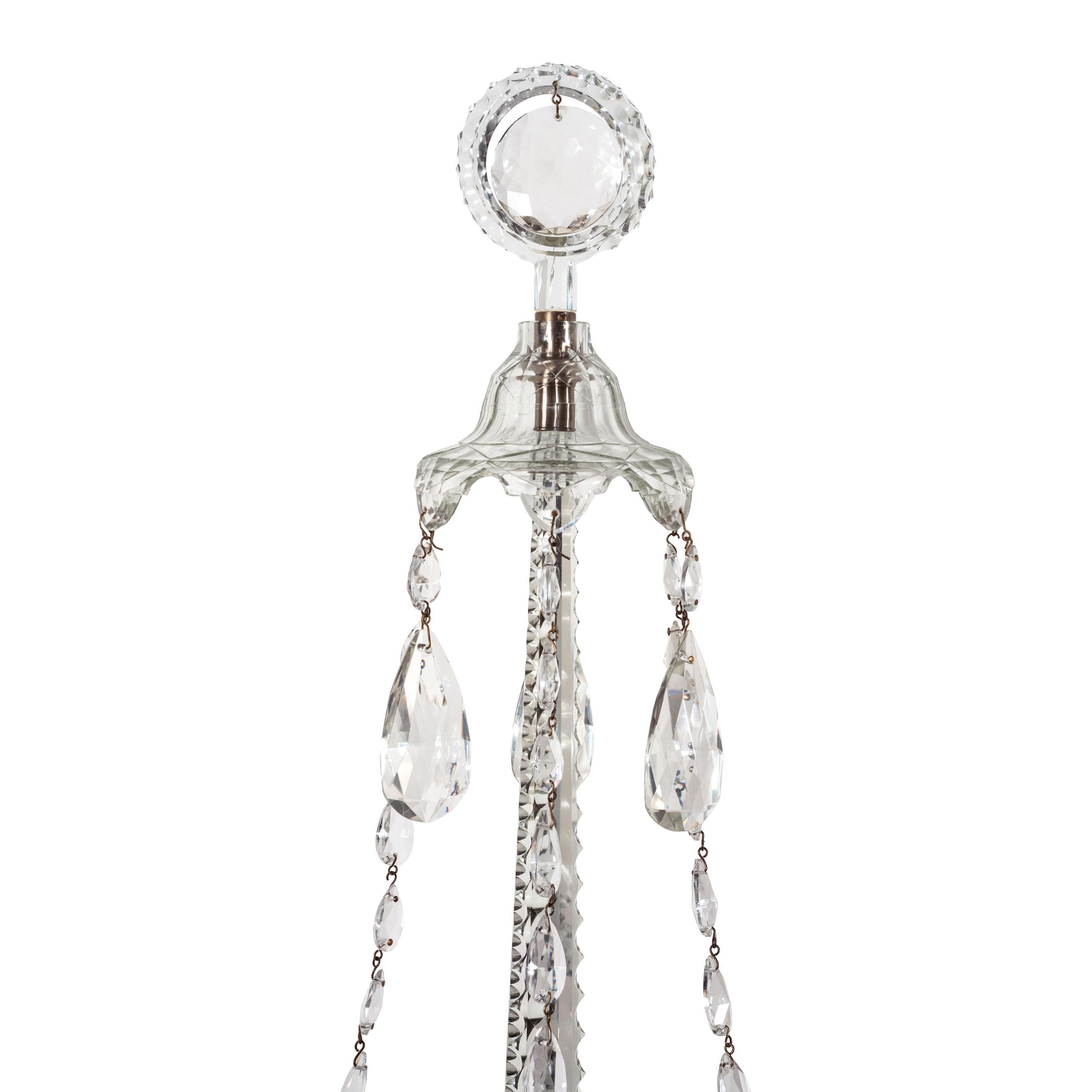 A Pair of Georgian Style Cut Glass Sconces
