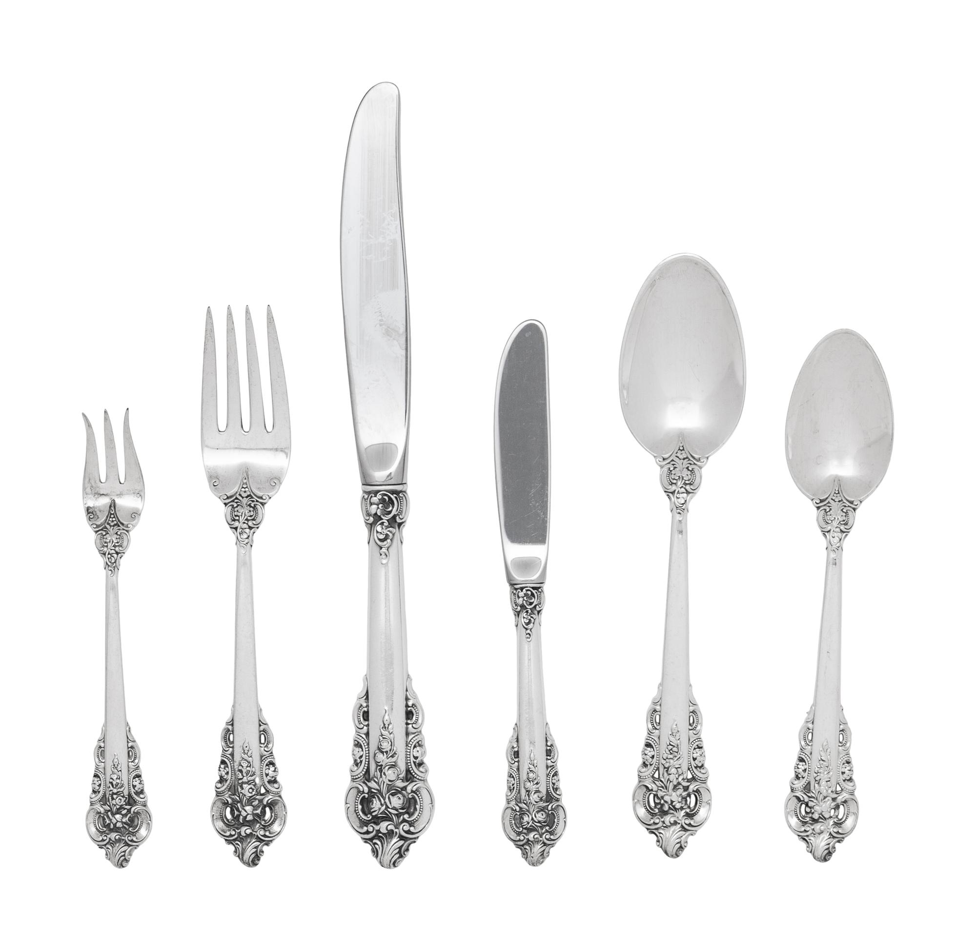 An American Silver Grand Baroque Flatware Service