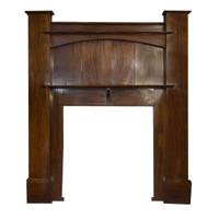 An Edwardian Oak Full Mantel with Mirror 58" W x 10" D x 78" H — England, Circa 1880