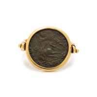 YELLOW GOLD AND ANCIENT ROMAN COIN RING
