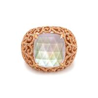 MOTHER-OF-PEARL DOUBLET AND DIAMOND RING