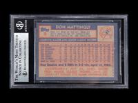 A 1984 Topps Don Mattingly Signed Autograph Rookie Baseball Card No. 8 (Beckett Authentication Services BAS Certified)