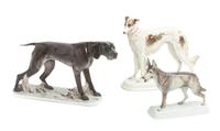 Three Rosenthal Porcelain Figures Width of widest 12 1/2 inches. — 20TH CENTURY