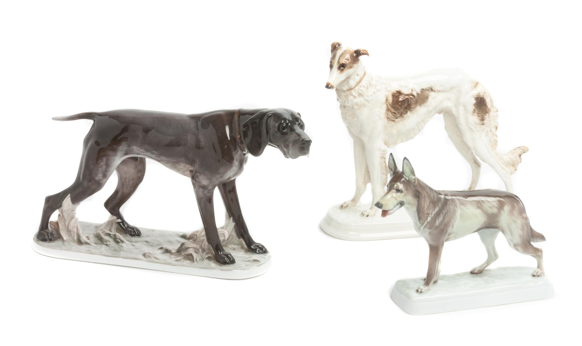 Three Rosenthal Porcelain Figures Width of widest 12 1/2 inches. — 20TH CENTURY