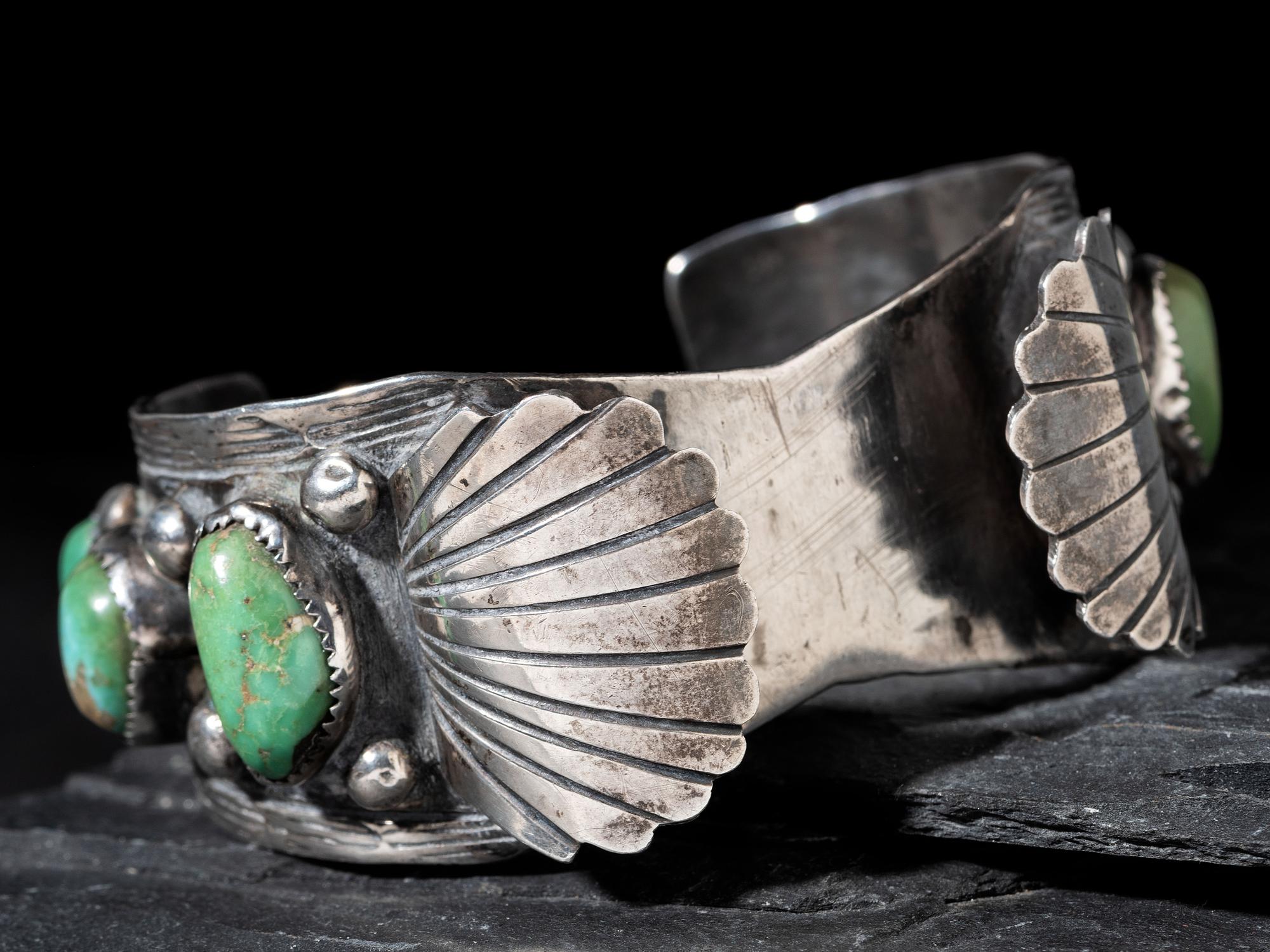 Navajo Silver and Turquoise Watch Band