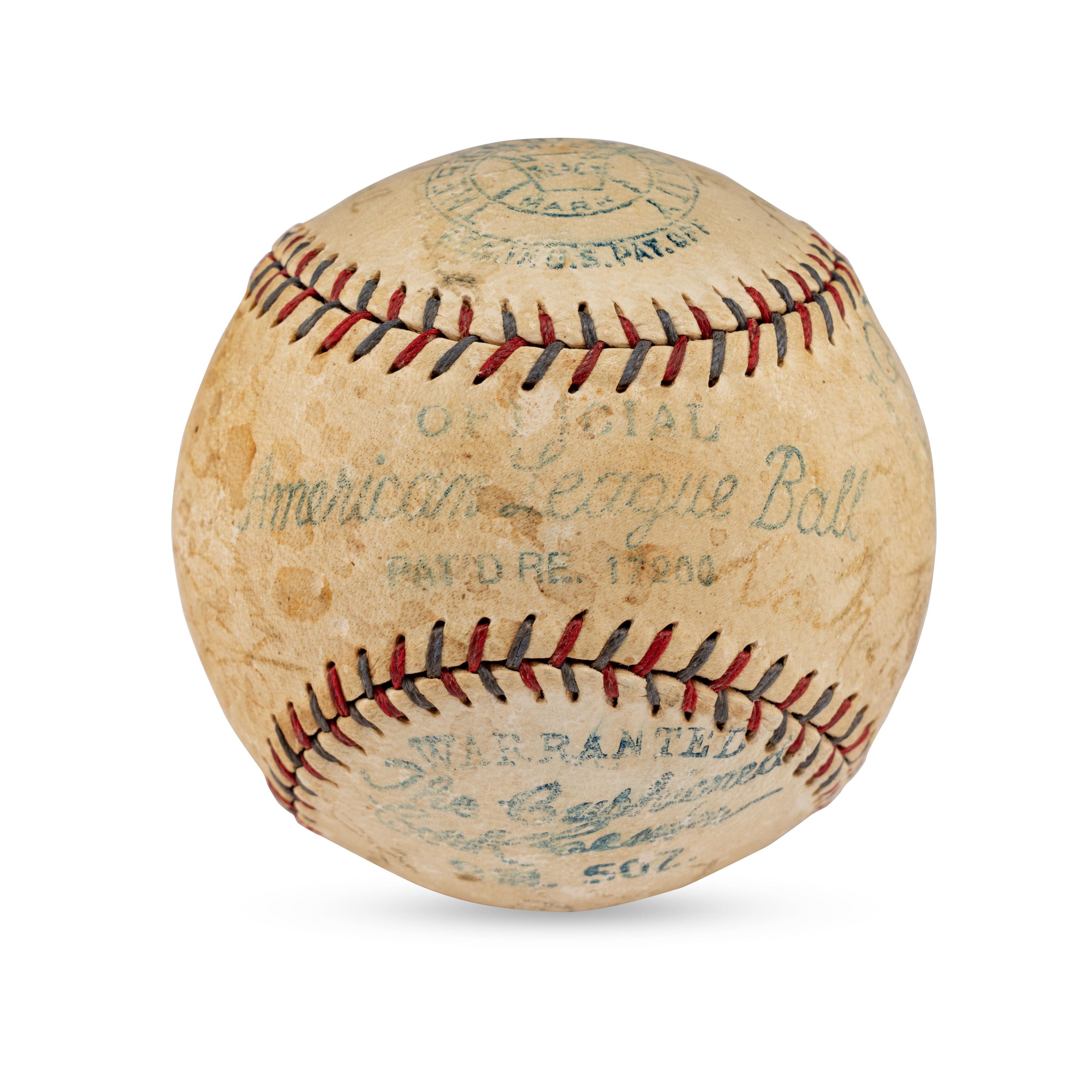 A 1930 Boston Red Sox Team Signed Autograph Baseball (Beckett Authentication Services Letter of Authenticity)