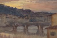 Bridge over River at Sunset