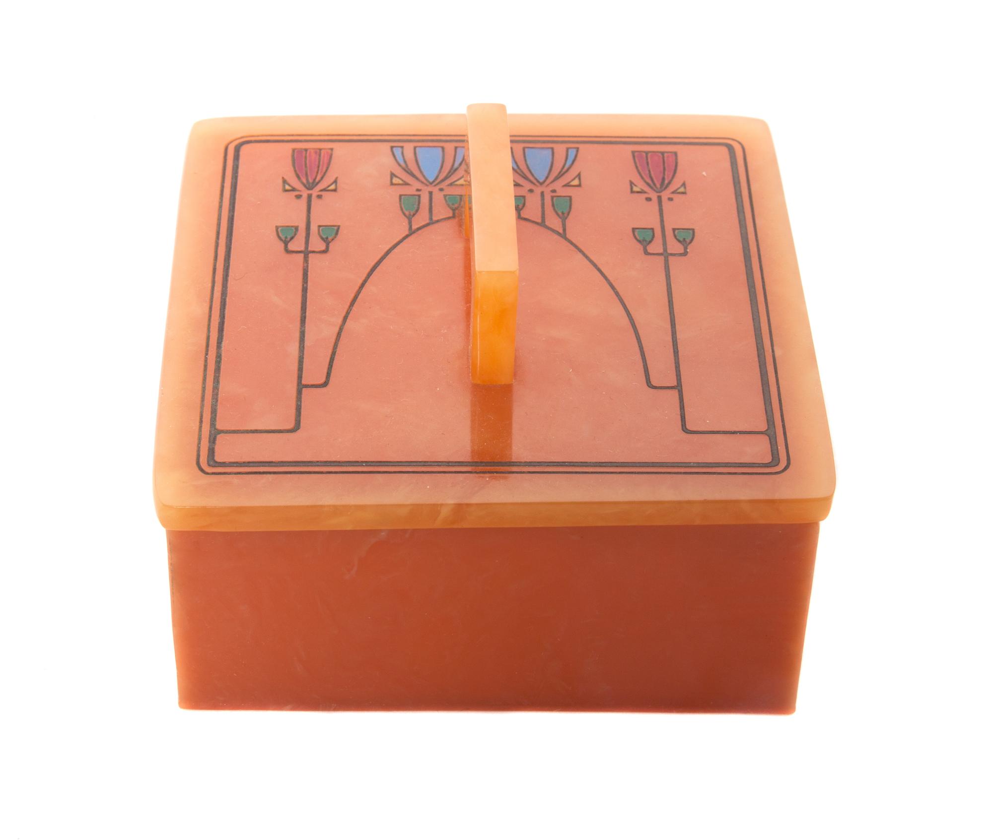 A Bakelite or Celluloid Powder Box Length 3 7/8 inches. — EARLY 20TH CENTURY