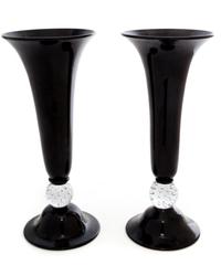 A Pair of American Glass Vases, Likely Pairpoint Height 12 inches. — 19TH/20TH CENTURY