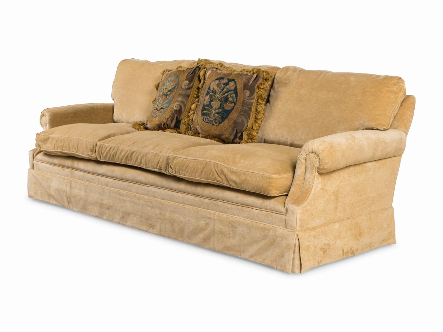 A George Smith Velvet Upholstered Sofa