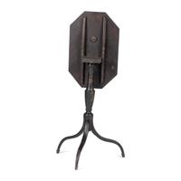 A Federal Black Painted Cherry/Maple Octagonal Tilt Top Candlestand