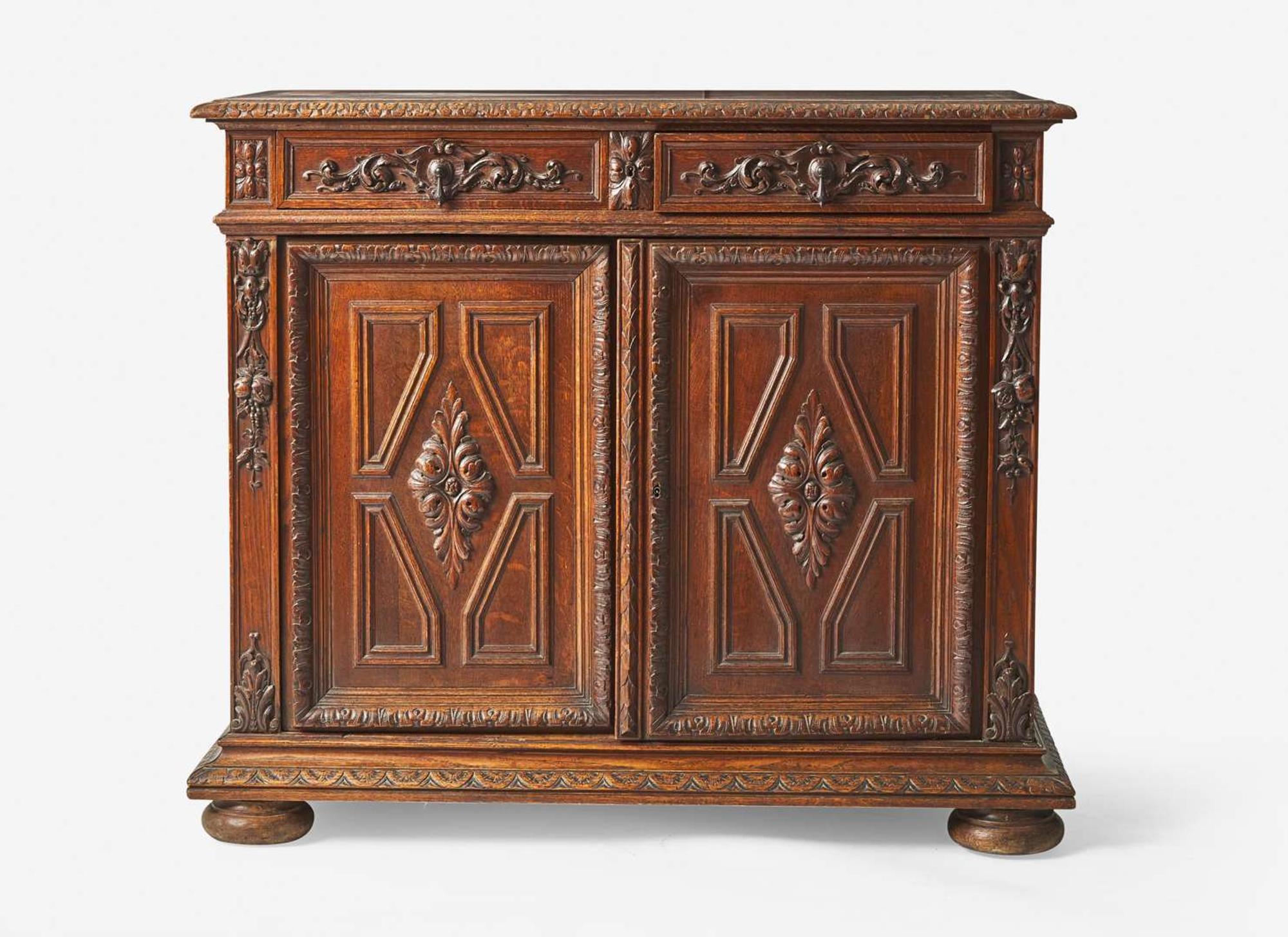 An Italian Renaissance style carved oak cabinet, second half 19th century