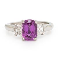Pink Sapphire and Diamond Ring