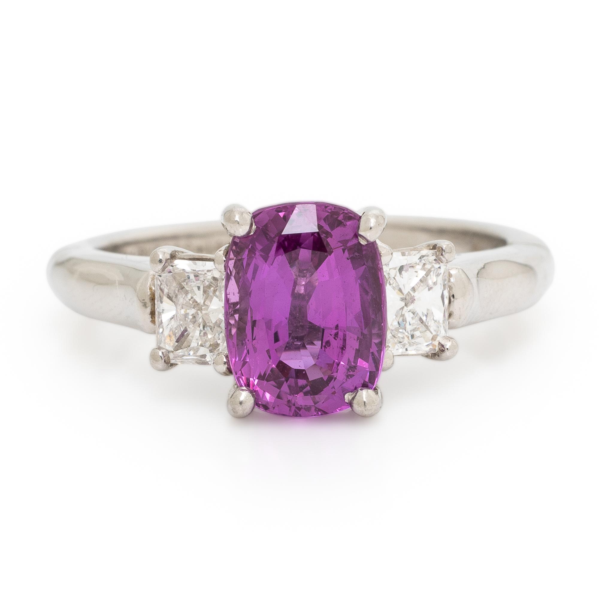 Pink Sapphire and Diamond Ring