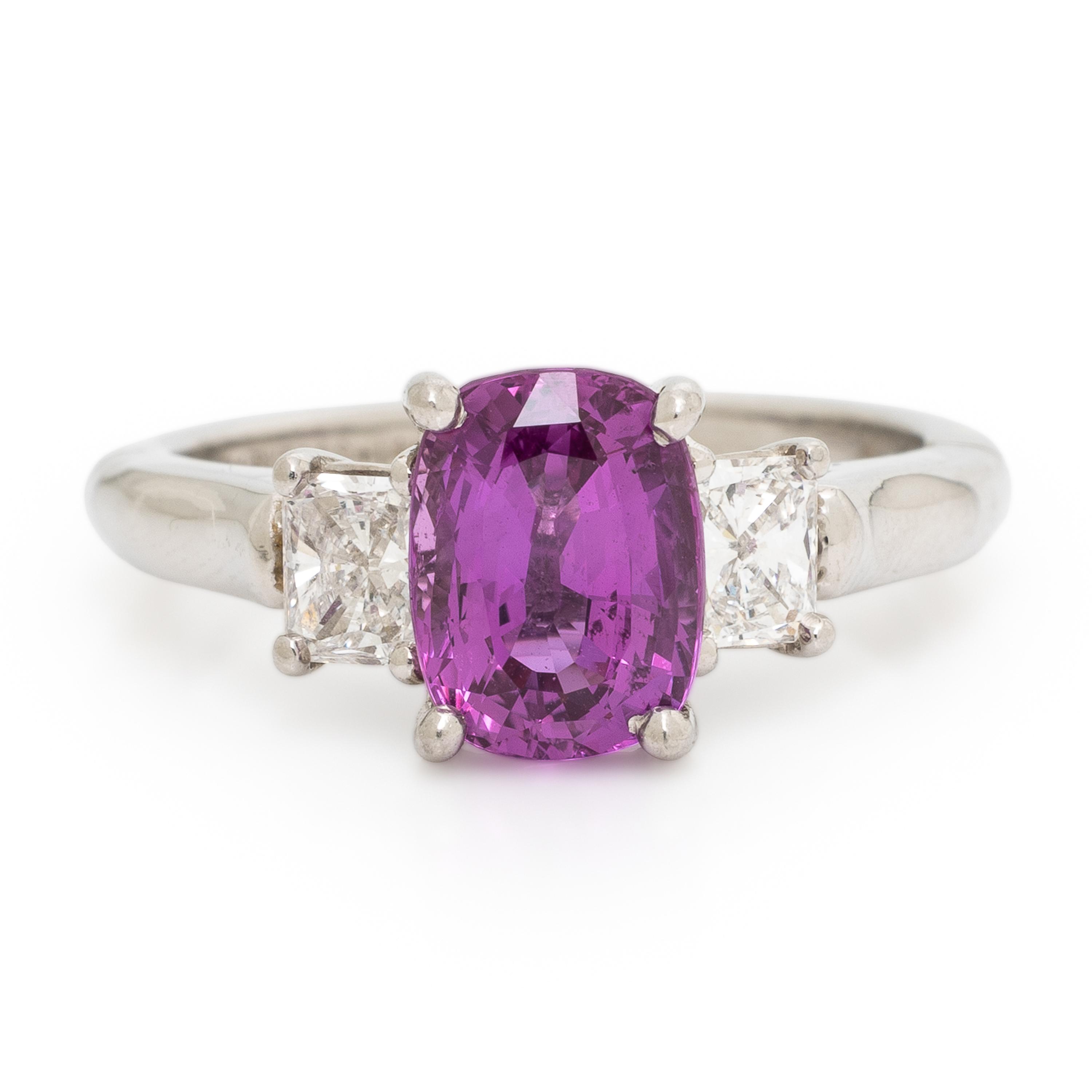 Pink Sapphire and Diamond Ring