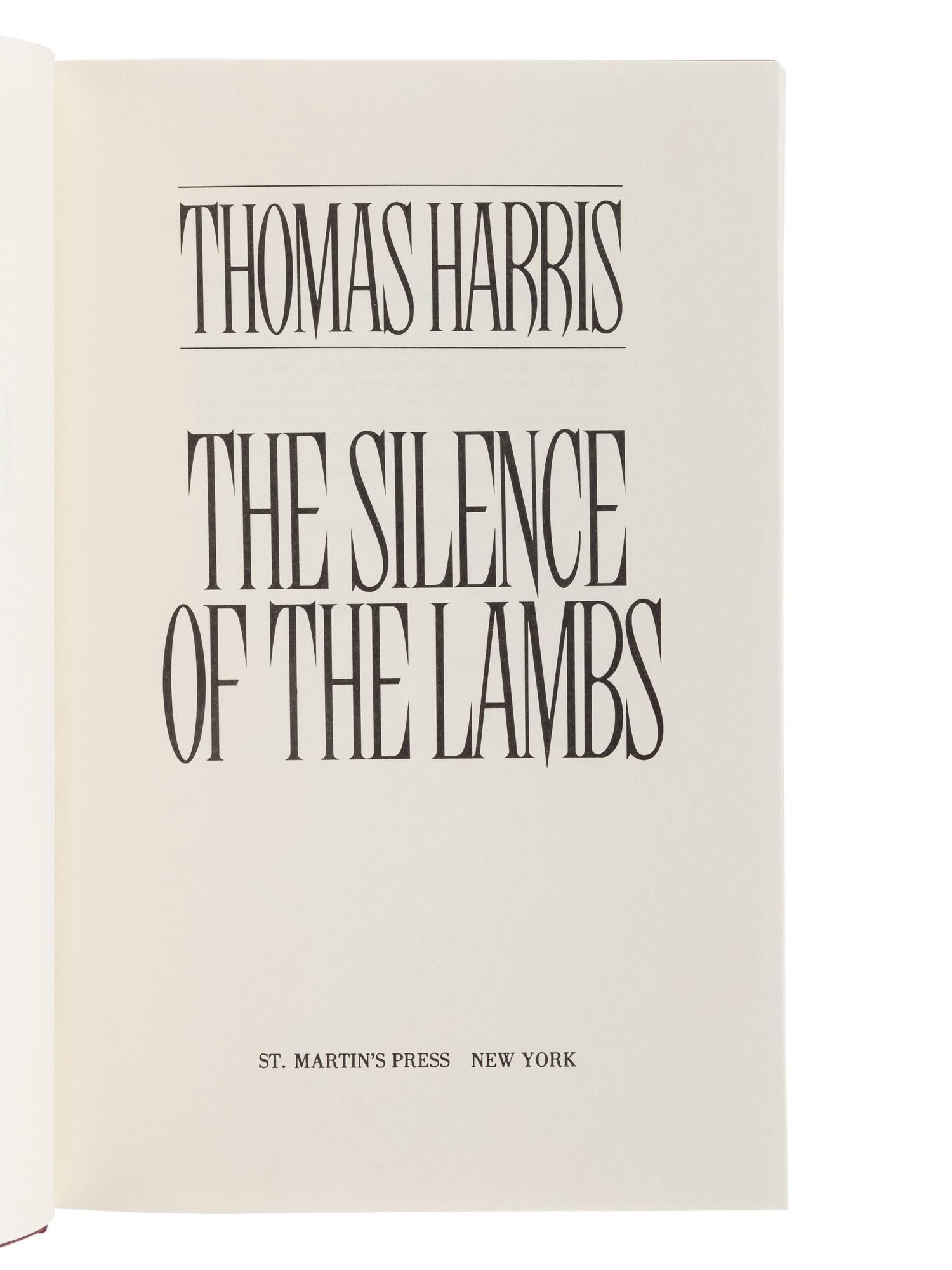 HARRIS, Thomas (b. 1940). A group of 4 novels by Harris from the Dr. Hannibal Lecter series, comprising: