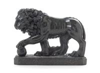 A Continental Marble Model of the Medici Lion Height 10 x width 12 3/4 x depth 4 1/8 inches. — LIKELY ITALIAN