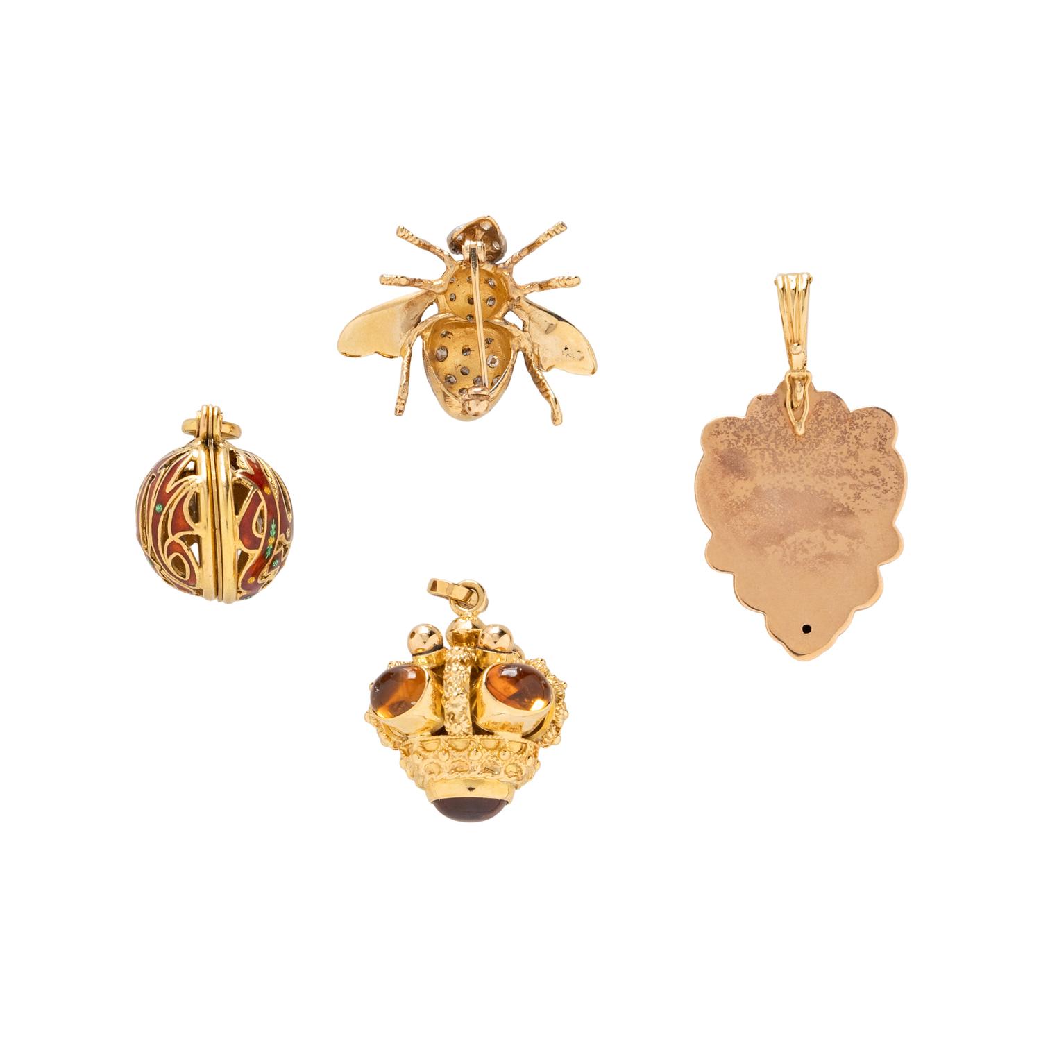 COLLECTION OF YELLOW GOLD AND GEMSTONE JEWELRY