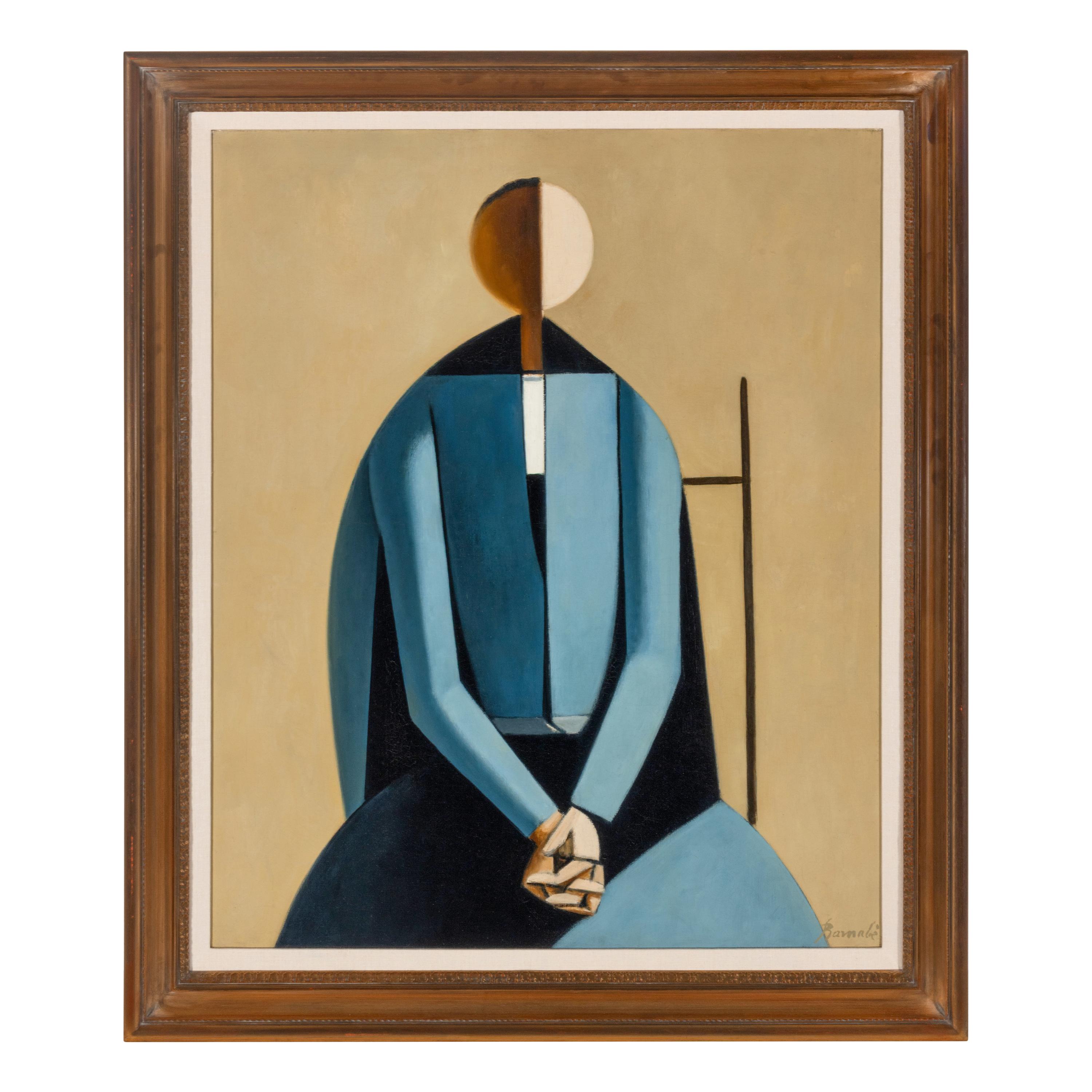 Duilio (Dubè) Barnabé (Italian, 1914-1961) — Figura Seduta: Fondo Giallo , c. 1957