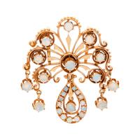 YELLOW GOLD AND OPAL PENDANT/BROOCH
