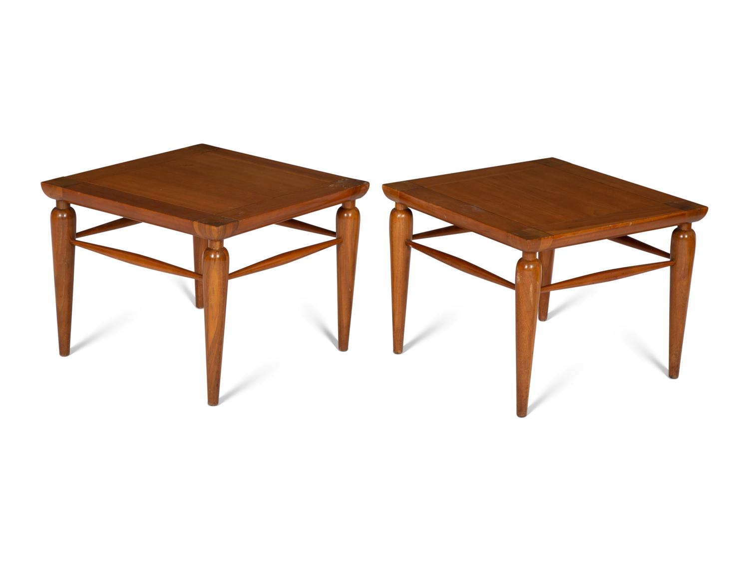 A Pair of Henredon Stained Fruitwood Side Tables