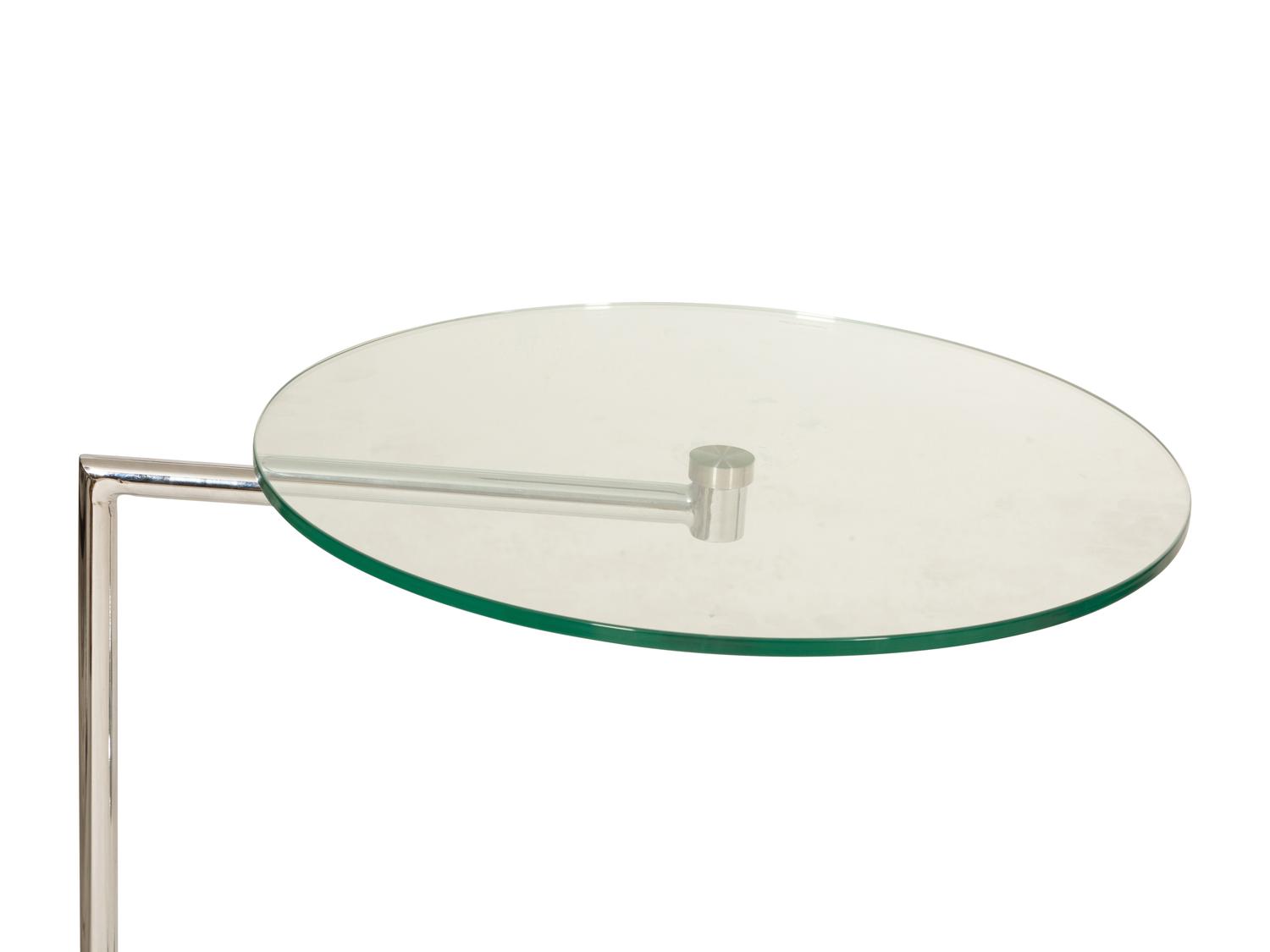 Three Contemporary Chrome and Glass Side Tables
