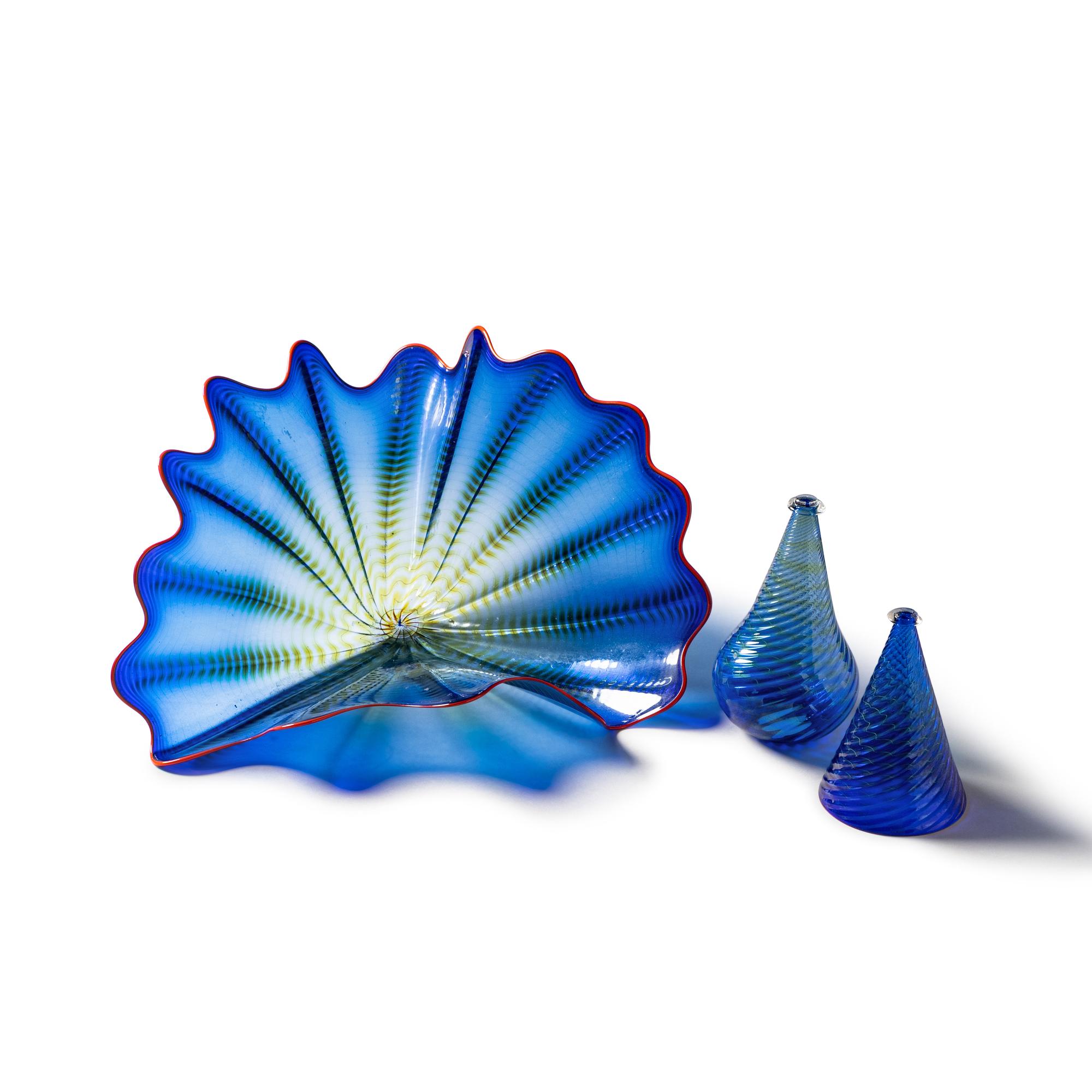 3 Persian Blue elements with orange lip wraps, 1998